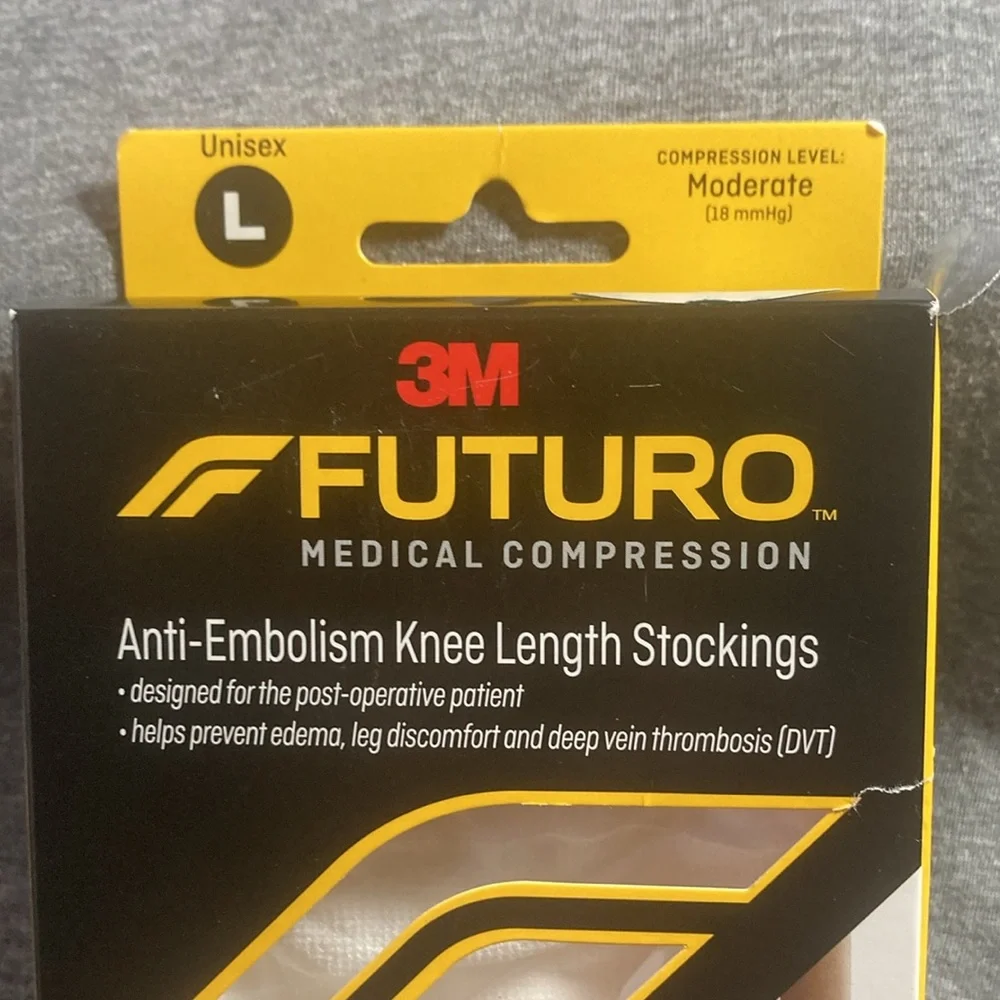 Futuro anti embolism knee length stockings white unisex L